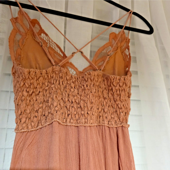 Free People Dress XS Intimately Adella Babydoll Mini Smocked Boho Fairy Lace - Picture 5 of 10